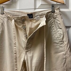Vintage GAP Men's Sz S Khaki Drawstring Surplus Roll Up Cargo Pants Casual